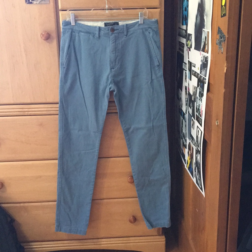 Sky Blue Skinny Chino Pants Abercrombie & Fitch